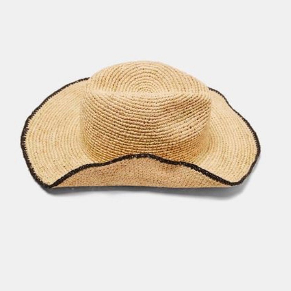 Zara Contrast Raffi Hat - Picture 1 of 5